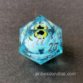 Bescon Sharp Siquid Core Core Rolling Eyelling Dice ، Resin polyhedral Dice D20